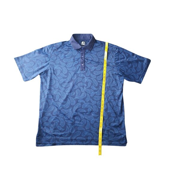 FOOTJOY Men's Blue Paisley Print Performance Golf Polo, Size Large - Picture 5 of 9